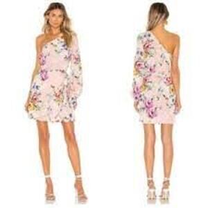 NEW! Yumi Kim x Revolve Studio 54 Dress Lovers Bouquet Pink Single Shoulder - L